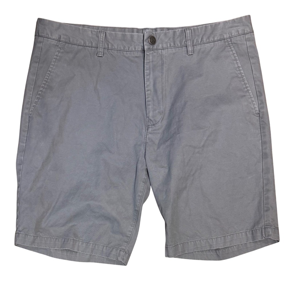 Bonobos Mens Gray Chino Shorts Size 36 Cotton Twill Flat Front Casual Summer